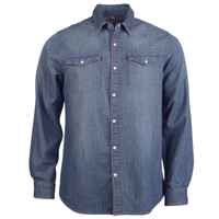 Men's long-sleeved denim shirt