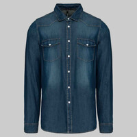 Men's long-sleeved denim shirt