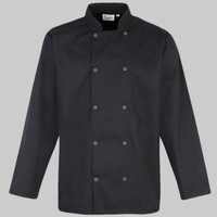 Studded front long sleeve chef's jacket