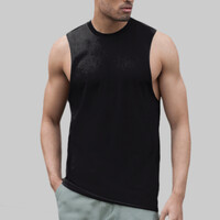 High neck slash armhole vest