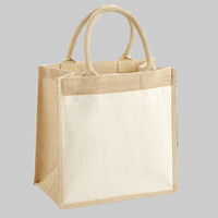 Cotton pocket jute midi tote