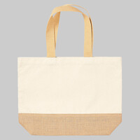 Jute base canvas tote