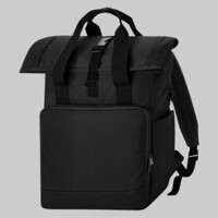 Recycled twin handle roll-top laptop backpack