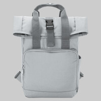 Recycled mini twin handle roll-top backpack