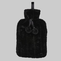 Luxury classic faux fur hot water bottle and cover